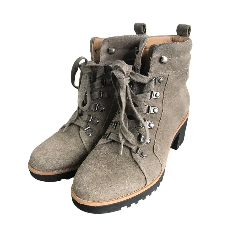 Caslon Womens Jadey Hiking Boots Water Resistant Lug Sole Size 6 Suede‎ Boho
